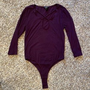 Purple ribbed bodysuit